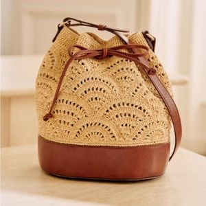 Sézane Raffia Farrow Bucket Bag - used once!